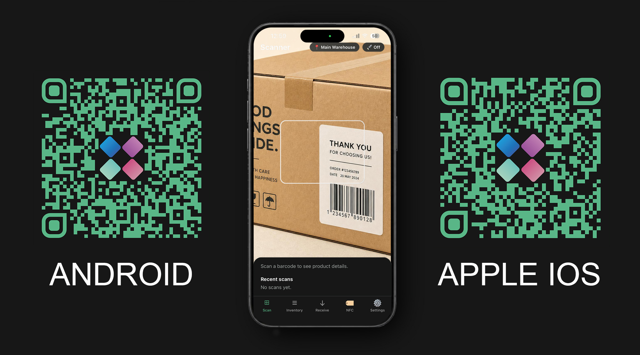 VNDLY mobile app - barcode scanner and inventory management for iOS and Android